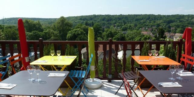 Terrasse panoramique de la librairie restaurant Millefeuille