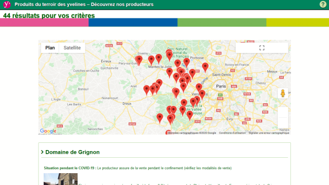 Carte producteurs Yvelines