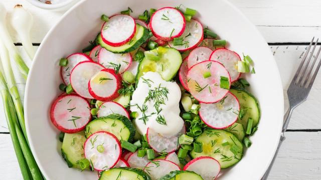 Salade pois radis et concombre