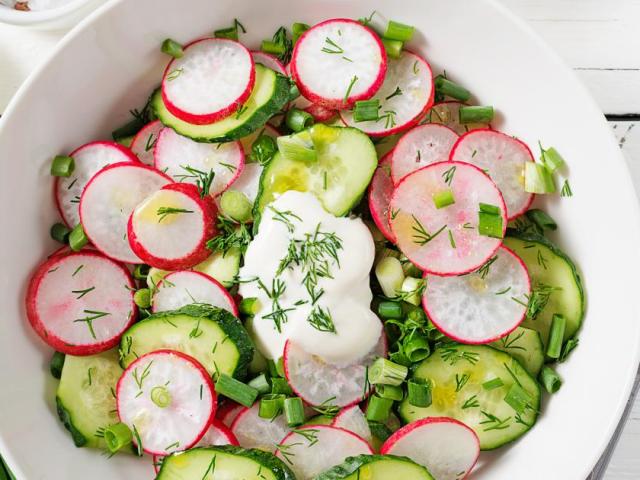 Salade pois radis et concombre